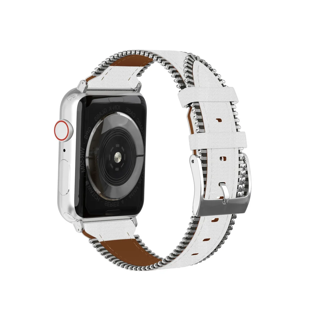 40 мм 44 мм кожаный ремешок для Apple Watch Band 4 38 мм 42 мм браслет ремень для iWatch 3 2 1 Боковая цепь дизайн