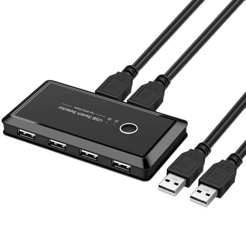 KVM переключатель коробка USB2.0 коммутатор 2 порта шт обмен 4 USB устройства для