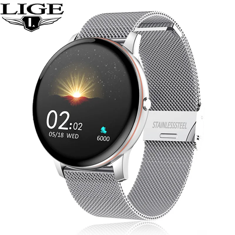 

LIGE 2020 New Color All Screen Smart Watch Women men Multifunctional Sport Heart Rate Blood Pressure IP67 Waterproof Smartwatch