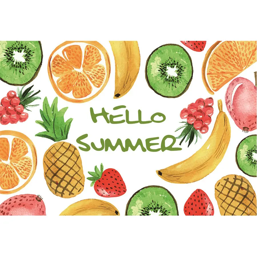 

Hello Summer Background Custom Text Tropical Fruit Pineapple Background Birthday Baby Shower Party Decoration Studio Props