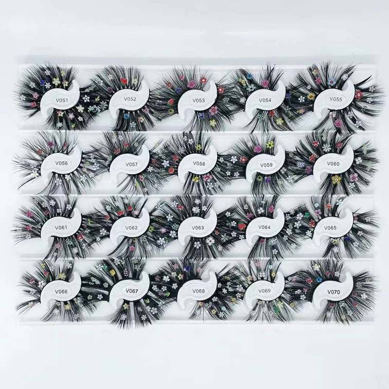 

1pair 3D False Eyelashes Butterfly Colorful Fake Eyelashes Fluffy Wispy Faux Mink Lashes