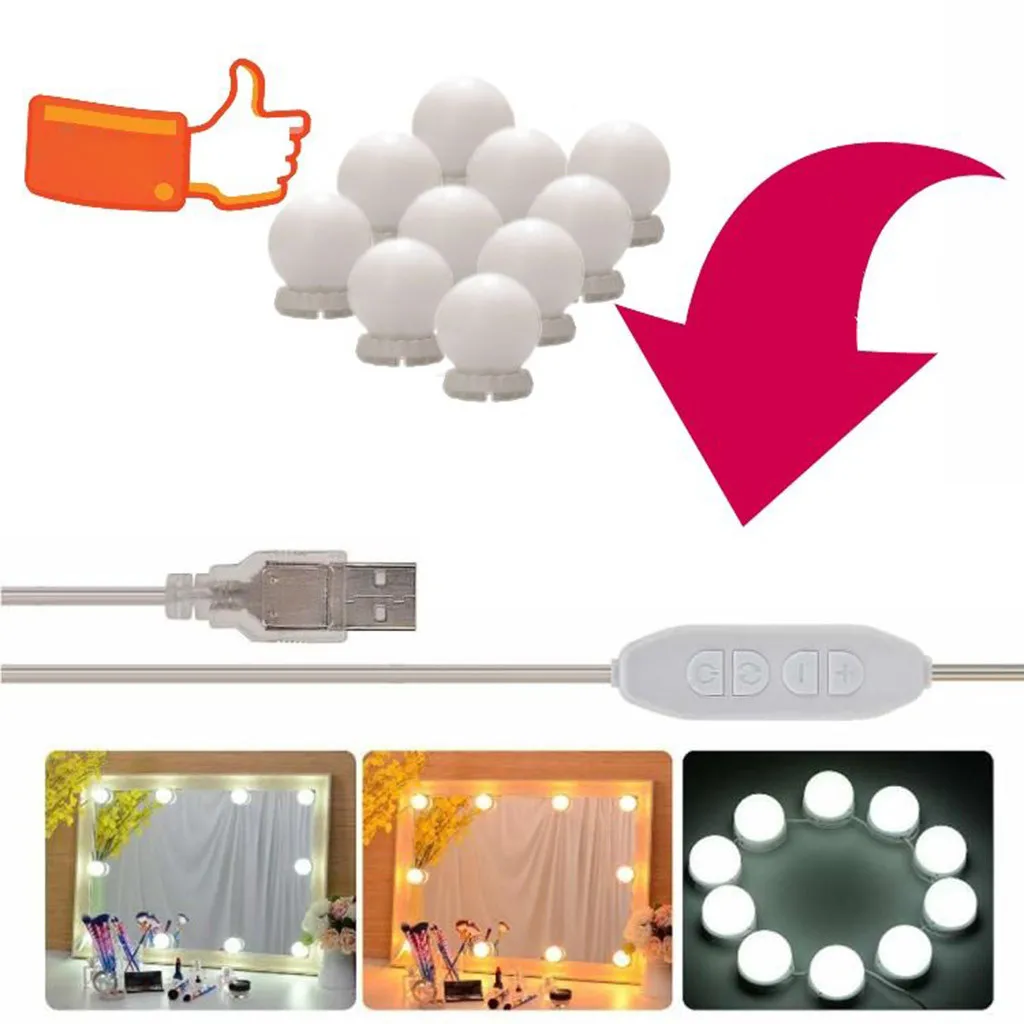 Для нанесения макияжа) со светодиодной подсветкой по краю и зеркальный