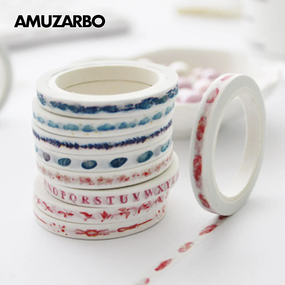 Креативная миниатюрная очень тонкая цветная Васи лента дневник ручная работа