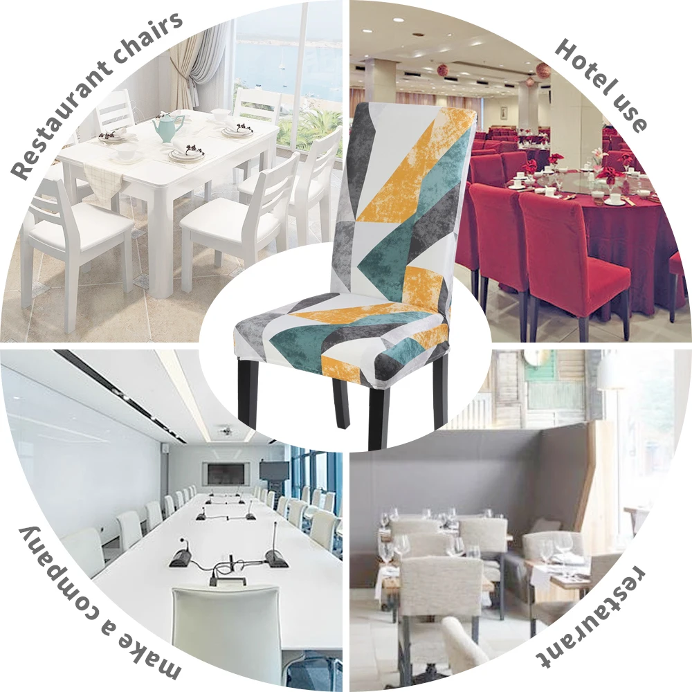 1/2/4/6 шт геометрический рисунок стрейч чехол для кресла спандекс Кухня Съемный