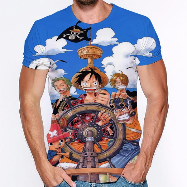 

3D Print Anime One Piece Tshirt Women Men T Shirt Summer Harajuku Short Sleeve Tee Tops Unisex Vintage Streetwear Luffy T-shirt
