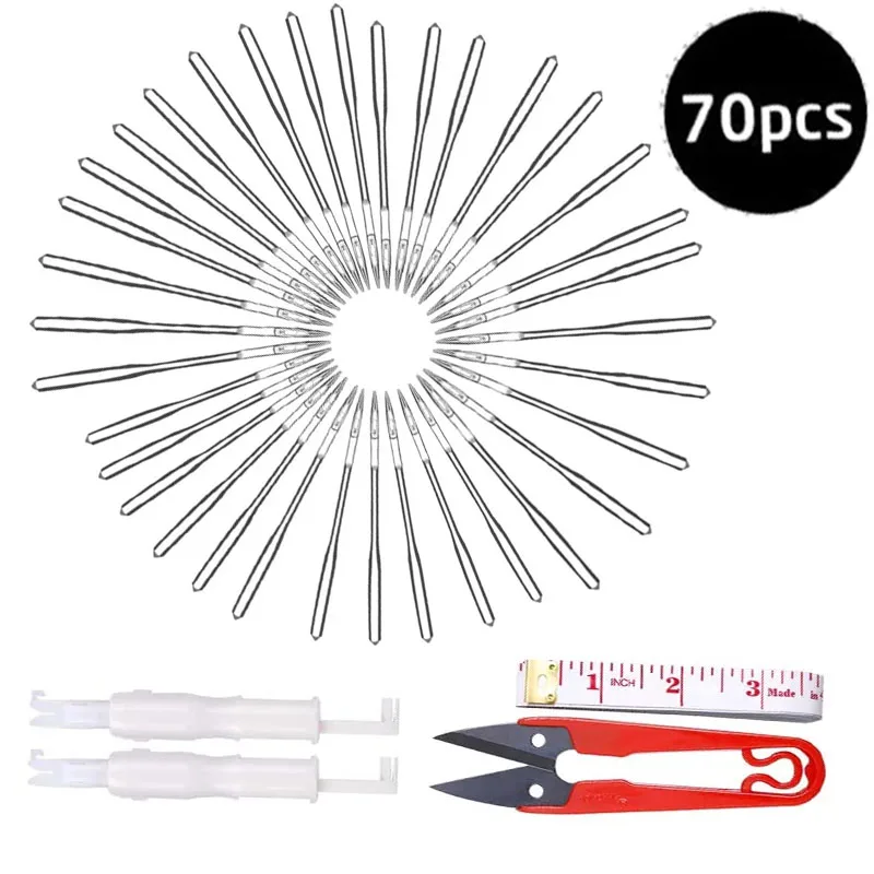 

Nonvor 70 Count Sewing Machine Needles - 7 Sizes Sewing Machine Needles with Needle Threader, Scissors,Ruler, Universal Point