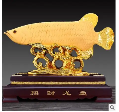 Одинарная рыба Zhaocai золотой дракон фэн шуй мебель гостиная крыльцо декор для ТВ