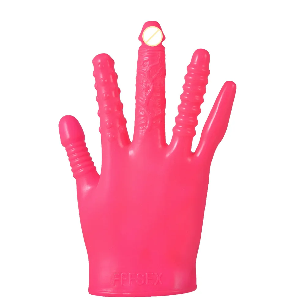 Вибратор на палец большой фаллоимитатор с шипами для массажа точки G клитора