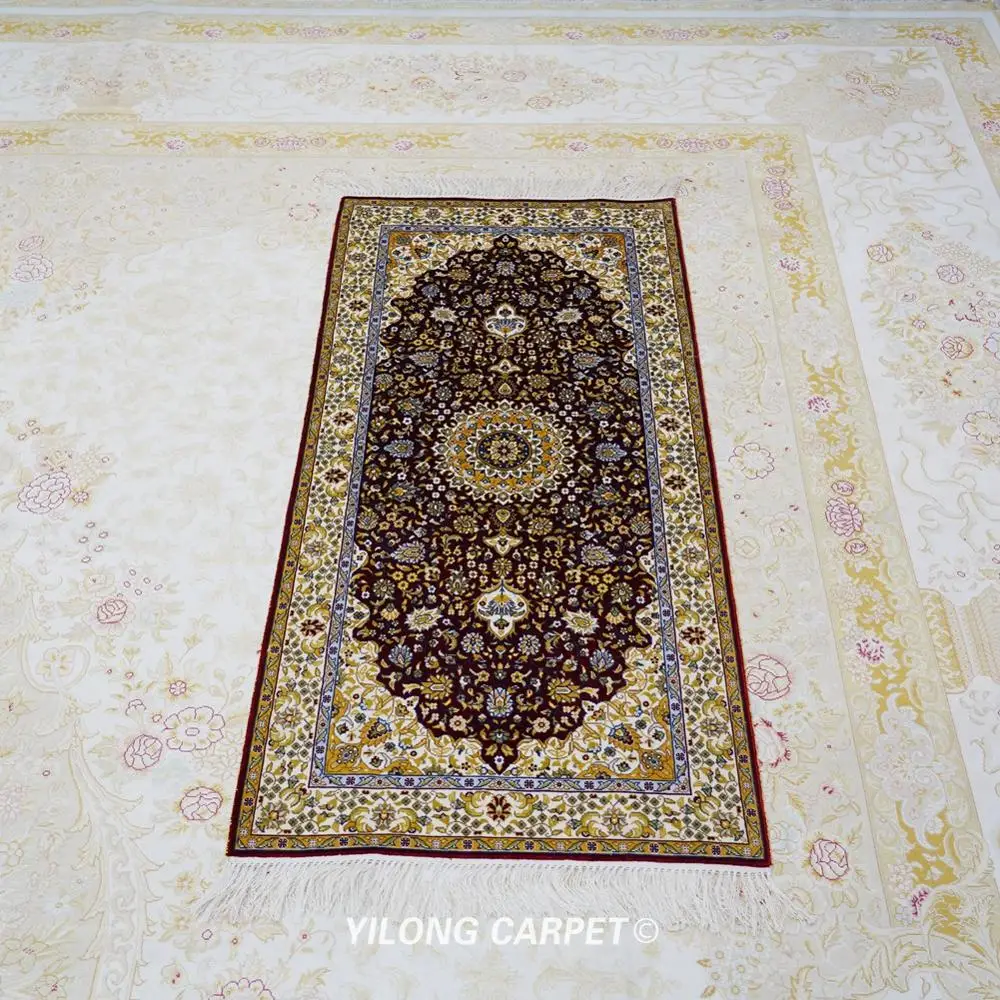 

Yilong 2 'x 4' Hereke Шелковый vantage ковер изысканный турецкий ручной работы шелковые ковры (TJ144A)