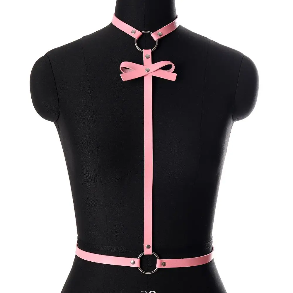 PG0685-pink Розовое крыло кожаный пояс для бюстгальтера сексуальное женское белье пастельный Готический Топ подвязки бикини вечерние размера плюс женский ремень клетка - Цвет: PG0685-pink