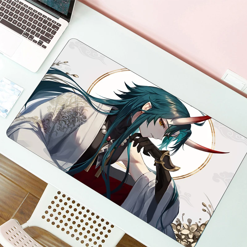 

Genshin Impact Keyboard Mousepad Grande Cartoon XL Office Rubber Anime Gaming Mouse Pad Gamer Large Computer Laptop Desk Mat