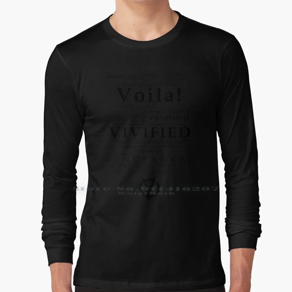 

V для Вендетта, пятианалоговая футболка, 100% чистый хлопок, V для вендетты, Алан Мур, революционный монолог, анархия