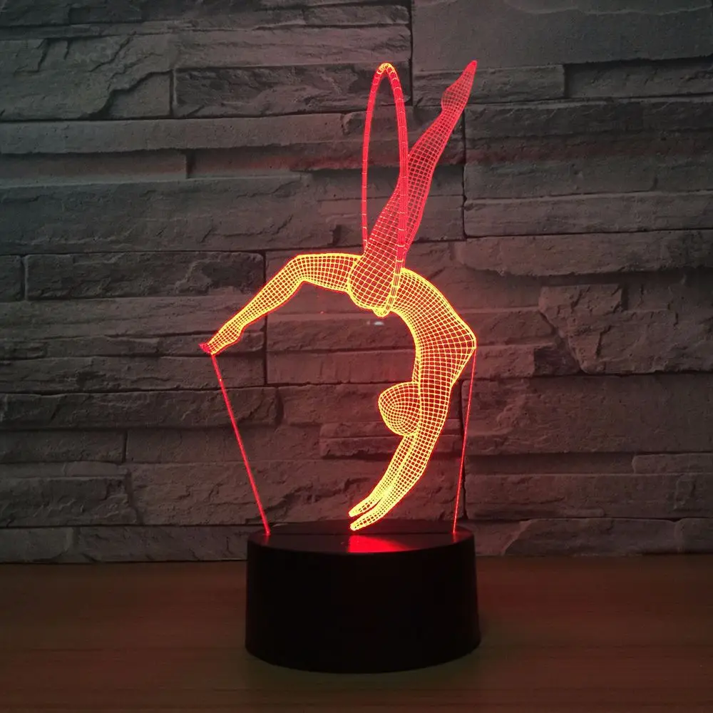 Фото 3D-лампа Eurhythmics, светодиодный ночник, 7 цветов, меняющий с USB-зарядкой, настольная лампа, отдельно стоящий ночник для художественной гимнастики №5