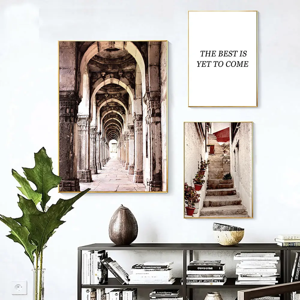 ВИНТАЖНЫЙ ПЛАКАТ пустыня верблюд архитектура картина стены искусства плакаты