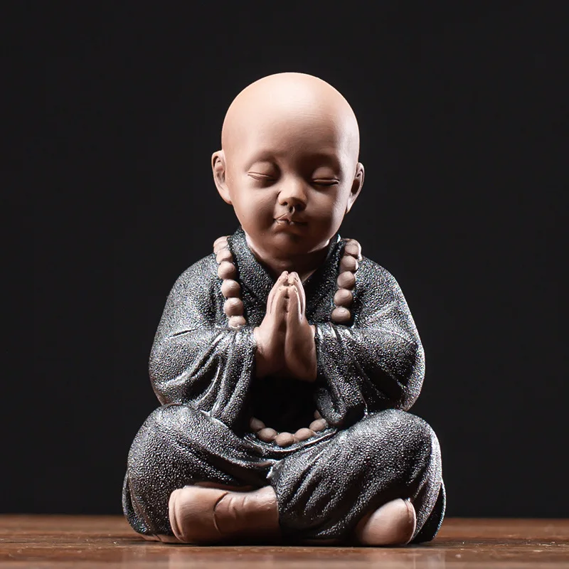 

Yoga Monk Ornaments Home Decoration Tea Ceramic Little Novice Monk Fashion Buddha Statue