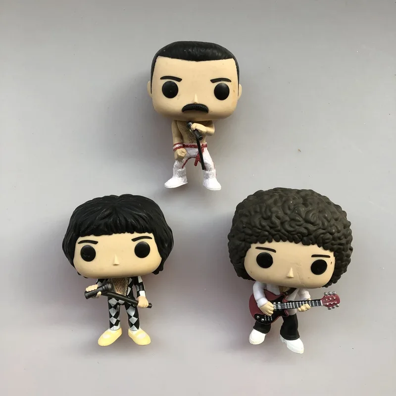 

Original Used Rocks: Queen Band - Brian May, Freddie Mercury Vinyl Action Figure Collectible Model Loose Toy