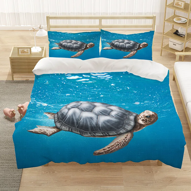Комплект постельного белья для мальчиков и девочек с рисунком морской черепахи