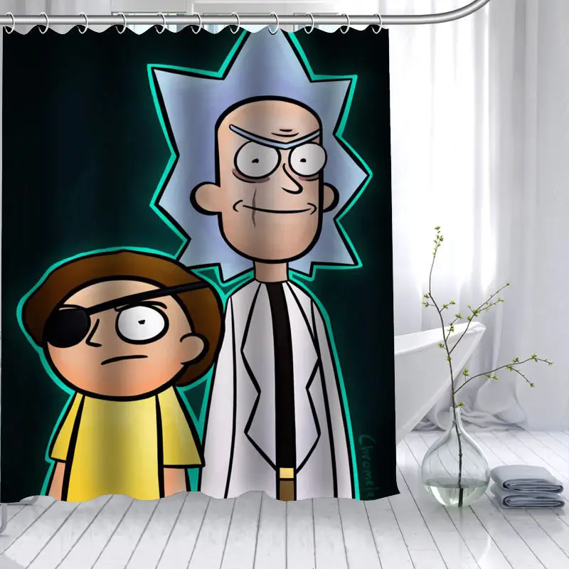 Rick And Morty занавеска для душа 3D Водонепроницаемая полиэфирная ткань для ванной занавес с высоким разрешением 12 крючков для ванной комнаты - Цвет: 5