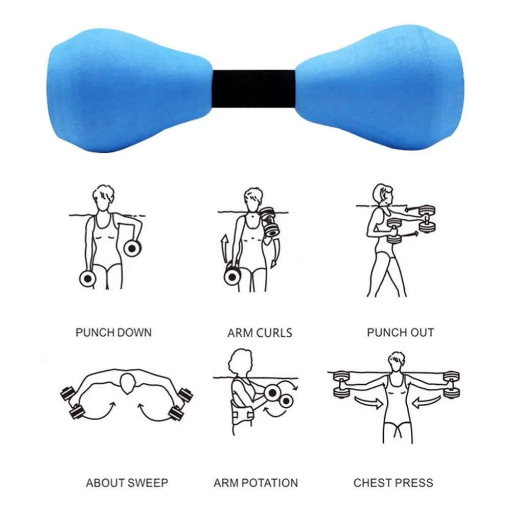 

2pcs Water Dumbbell Aquatic Exercise Dumbbell EVA Water Barbells Hand Bar For Yoga Home Swimming Pools Sport Fitness Accessories