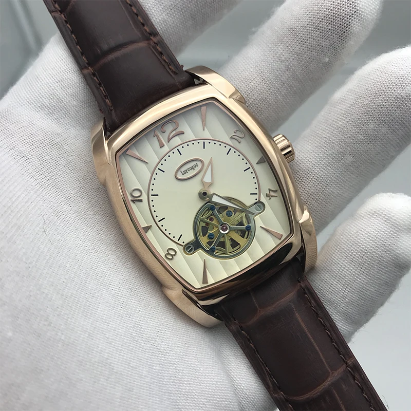 2019 Новое поступление мужские часы KA розовое золото чехол коричневый ремешок 34 мм