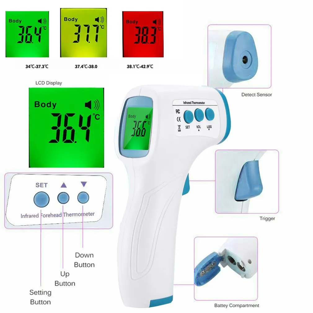 

OUTAD Digital Infrared Forehead Thermometer Non-contact Body Temperature Measurement Digital Thermometer For Adult & Baby