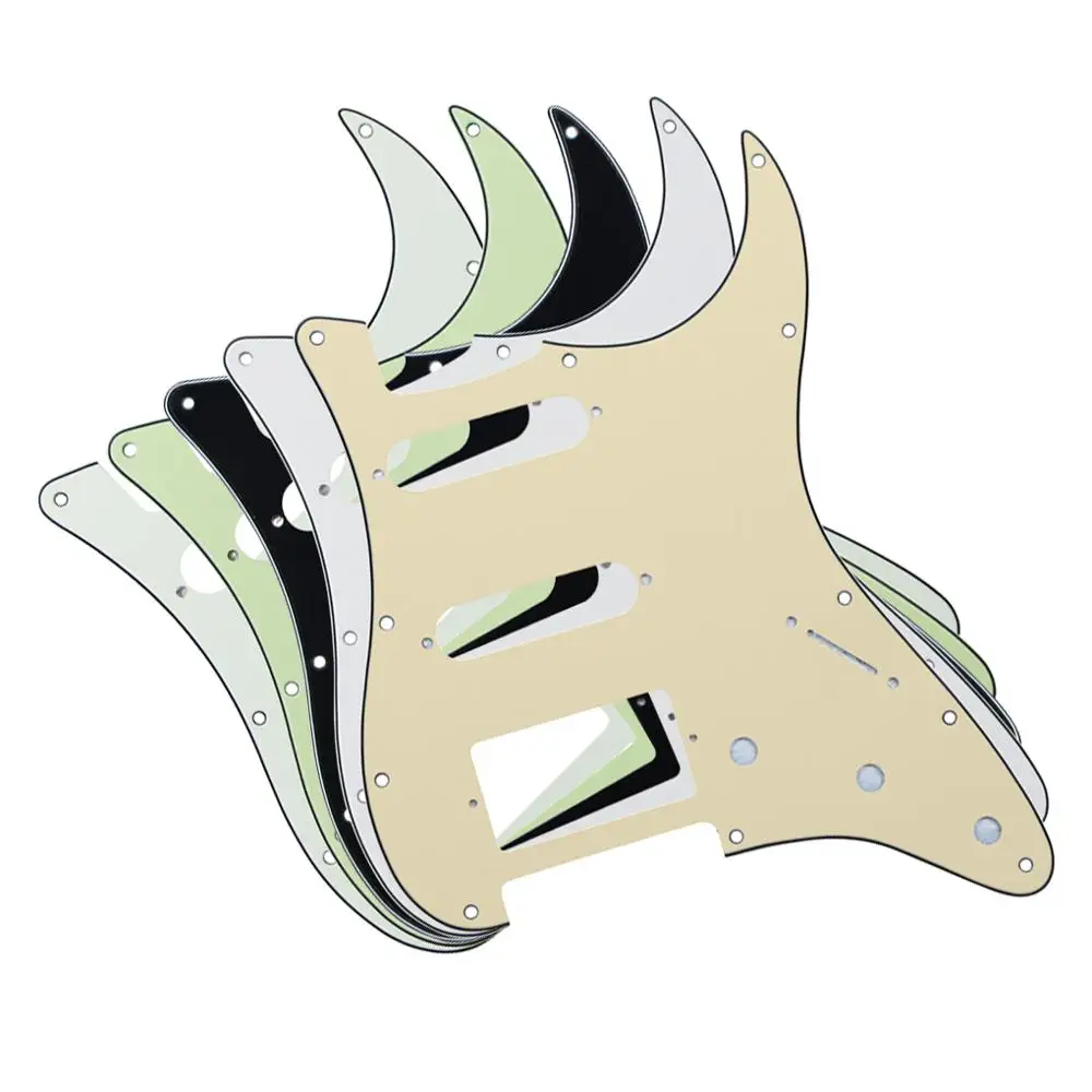 FLEOR набор из 11 отверстий HSS ST Pickguard SSH царапина и задняя пластина для