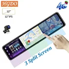 Видеорегистратор HGDO, 12 дюймов, 4G, Android 8,1, зеркало заднего вида, 1080P, 3 экрана, Wi-Fi, GPS, ADAS