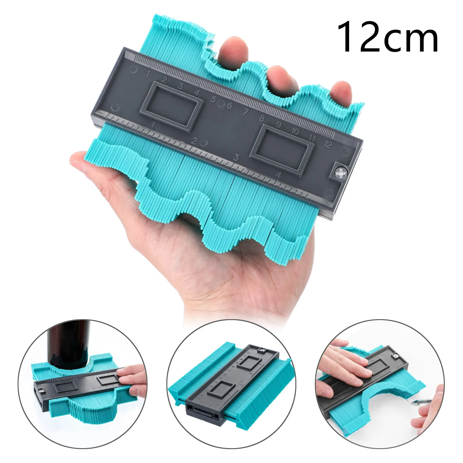 12cm green Многофункциональный контурный профиль калибровочный плиточный ламинат кромка формирующая деревянная измерительная линейка ABS контурный манометр Дубликатор 5/10 дюймов - Цвет: 12cm green