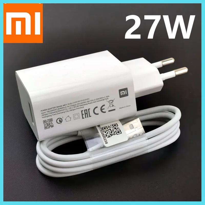 Оригинальное быстрое зарядное устройство Xiaomi Redmi 9 27 Вт QC 4 0 турбо зарядка ЕС USB для