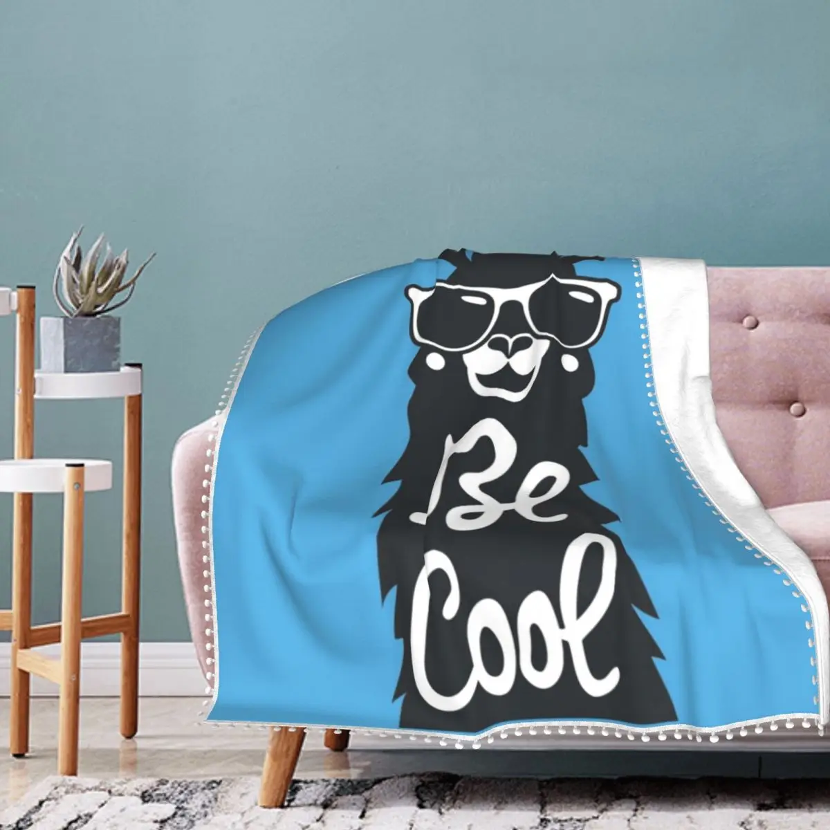

Be Cool Llama With Sunglasses Alpaca Blanket Sloth Llama Cheap Decorative Bedspread Fleece Outdoor Soft Blanket