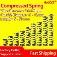 hotxyz compression spring y type cylidrical coil rotor return pressure compressed spring steel 65mn wire diameter 0 6mm 0 7mm