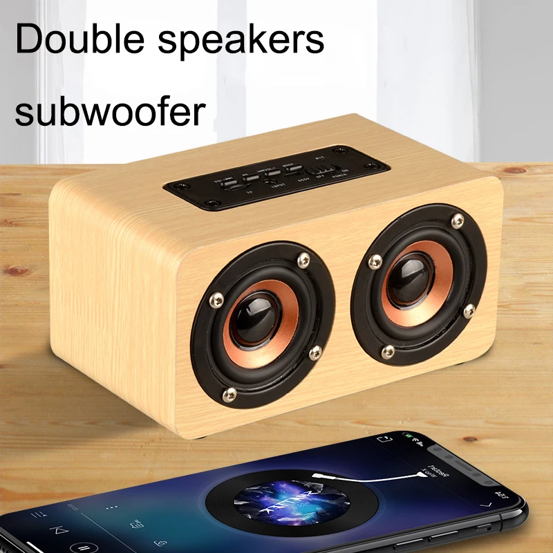 

Portable wooden speaker Bluetooth wireless Home desktop high quality speakers HIFI stereo for Mobile phone tablet computer TV