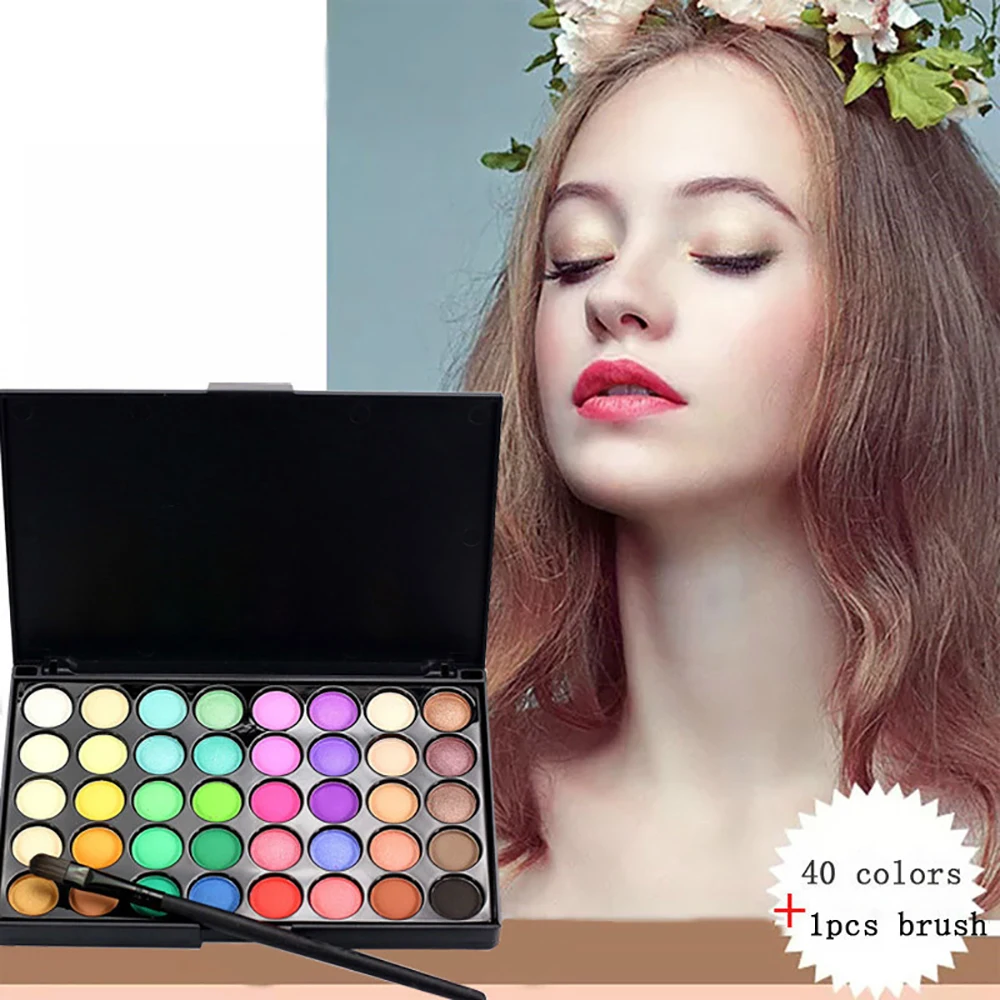40 цветов портативный матовый макияж для глаз тени век Палитра блестящий порошок