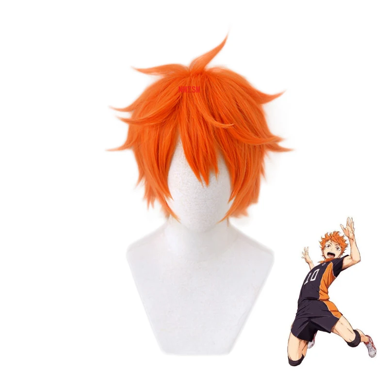 

Anime Haikyuu!! Karasuno Syouyou Hinata Shoyo Orange Short Wig Cosplay Costume Heat Resistant Synthetic Hair Haikiyu Wigs