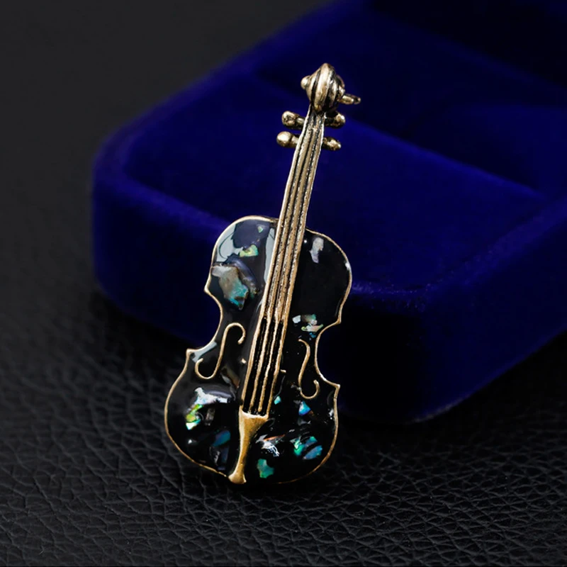 Винтажная Женская Брошь с гитарой броши Скрипка булавок в античном стиле