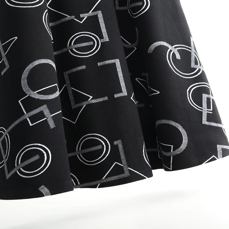 

SHINYMORA 2020 Autumn Winter High Waist Fashion Women Skirts Vintage Geometric Pattern High Quality Pocket Casual Skirt Woman