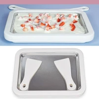 ice cream roller plate w 2 spatulas for kids family diy ice cream anti griddle pan for handmade ice cream frozen yogurt