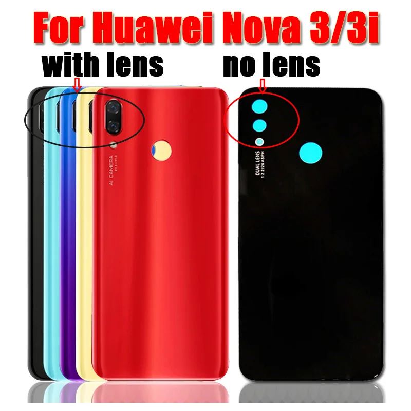Для Huawei Nova 3i крышка батареи Задняя стеклянная 3 задняя батарейного отсека Корпус