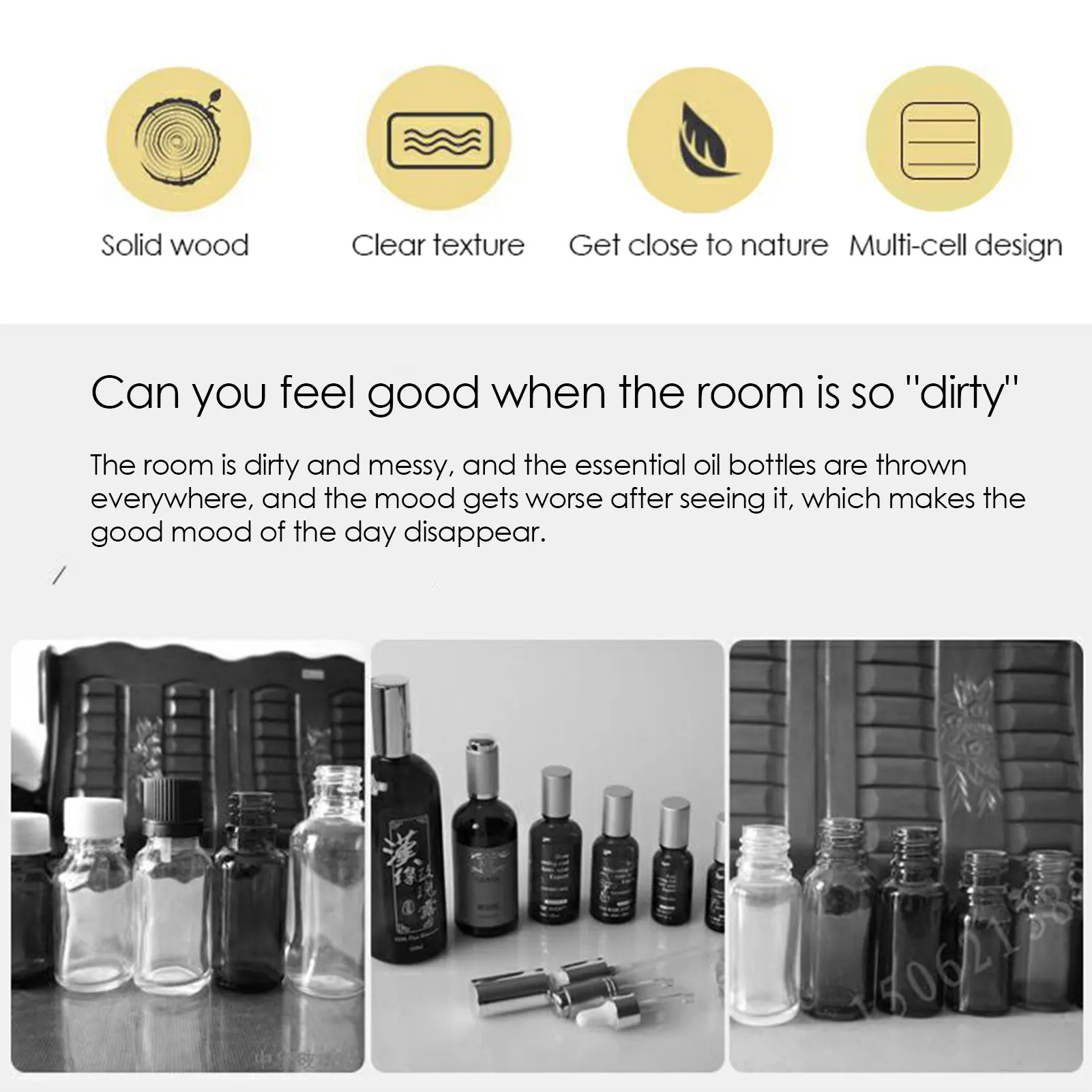 

Essential Oil Aromatherapy Frame Aromatherapy Lamp Placement Table Rotating Frame Rotatable Cabinet Solid Wood Display Stand