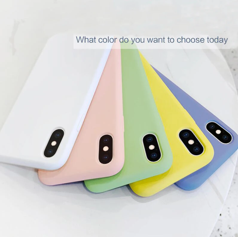 Жидкий силиконовый цветной чехол для iPhone XS 11 Pro MAX XR X XS Max Candy чехол для телефона s для iPhone 11 7 6 6S 8 Plus Мягкий чехол