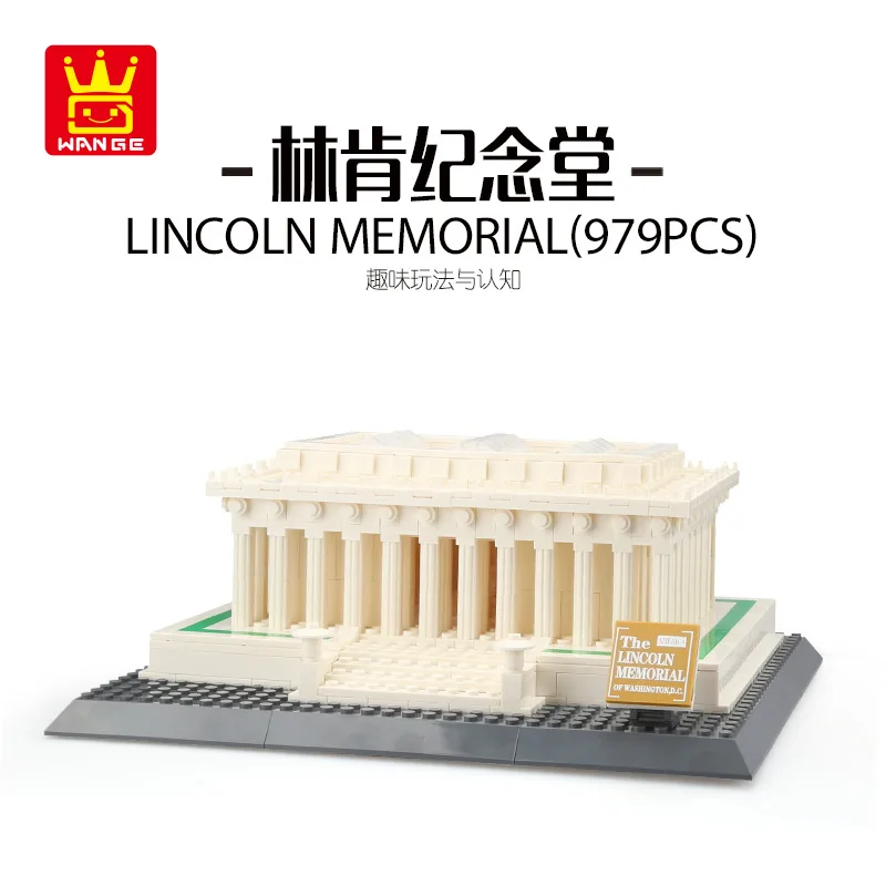 

Wange 4216 блоки, мировая архитектура, Lincoln, памятная модель, строительные блоки для детей, креативные игрушки, игрушки, подарки на день рождения