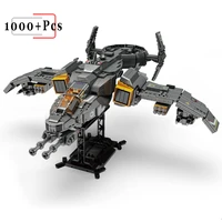 moc space fighter blocks model building bricks plane universe high tech toys for child kids war science fiction