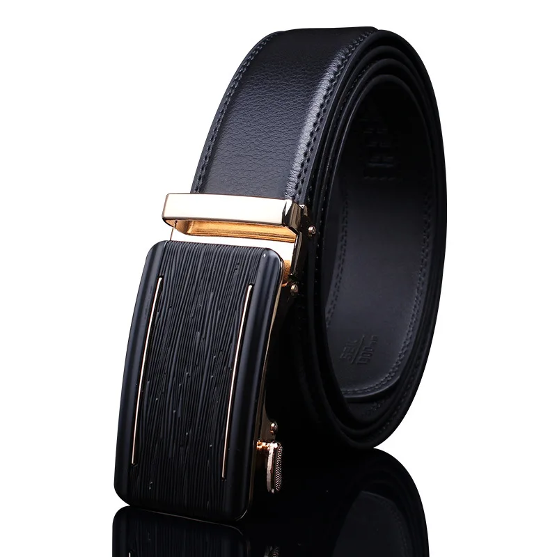 

Business Men's Belt Cowhide Genuine Leather Belt Men Genuine Luxury Leather Belts Metal Automatic Buckle Birthday Present
