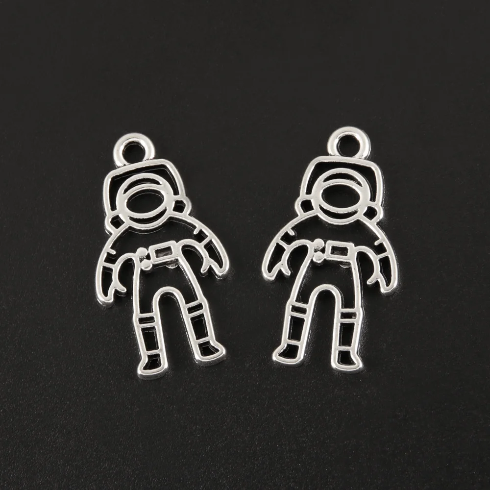 30 шт покрытые серебром Цвет Space Explorer астронавт Подвески планета подвеска