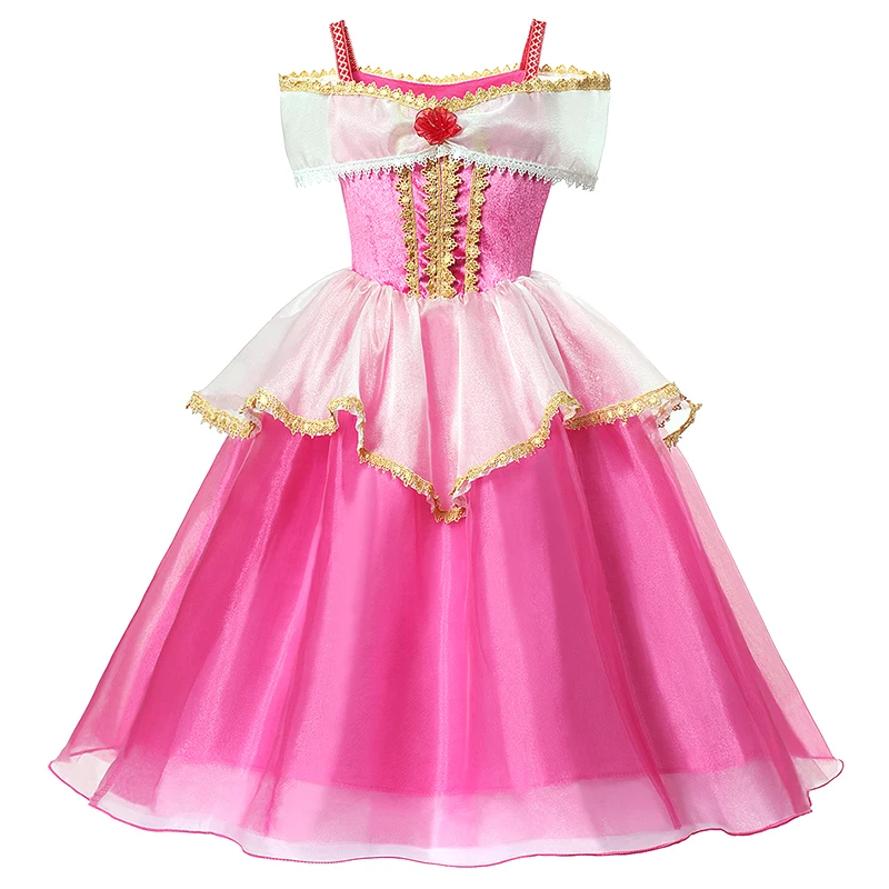 Aurora Dress B YOFEEL Aurora Dress Up Costumes for Girl Pink Sleeping Beauty Princess Costume Kids Christmas Party Birthday Fancy Dress - Цвет: Aurora Dress B