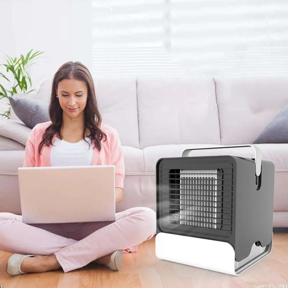 USB Mini Portable Air Conditioner Humidifier Purifier Light Desktop Cooling Fan Cooler for Office Home | Бытовая техника