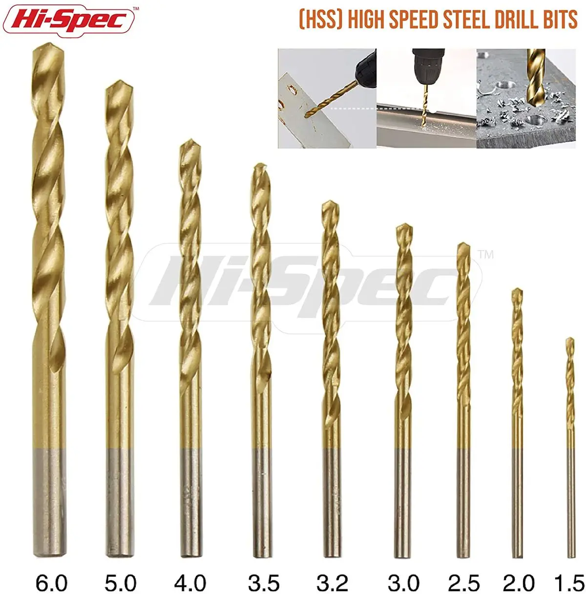 Hi Spec 30 шт. металлические сверла HSS 1/4 титановые для деревообработки мансонри