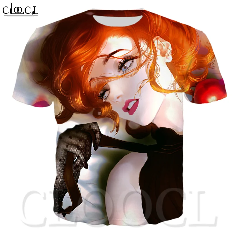 

CLOOCL 3D Print T-shirt Wild Fashion Popular New Print Sexy Girl O Neck Harajuku Style Casual T Shirt Tops Streetwear