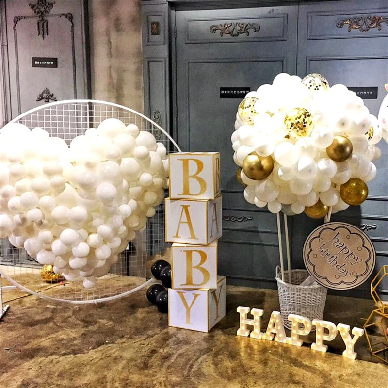 Arco de boda de 2M, soporte de fondo para fiesta en casa, rejilla redonda, malla de arco de hierro, color dorado y blanco, rejilla artesanal, estante geom&eacute;trico-1