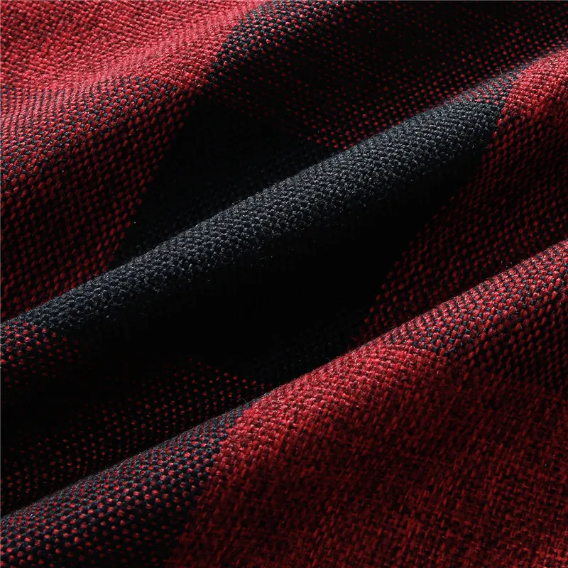 YokiSTG матерчатая подушка в клетку с четырьмя боковыми кисточками|Наволочки| |